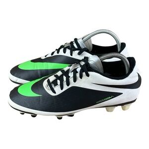 Nike Hypervenom Phantom Phatal FG Low Cleats Blk/Wht/Green Mens Size 7.5